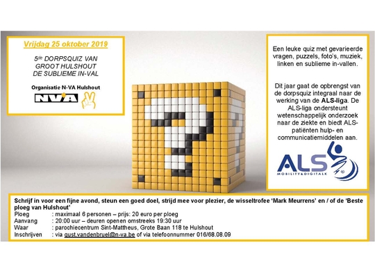 Affiche Quiz N-VA Hulshout 2019